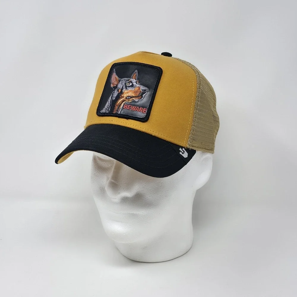 Goorin‎ Bros The Farm Beware Guard Dog Doberman Mustard Trucker Hat Cap Snapback